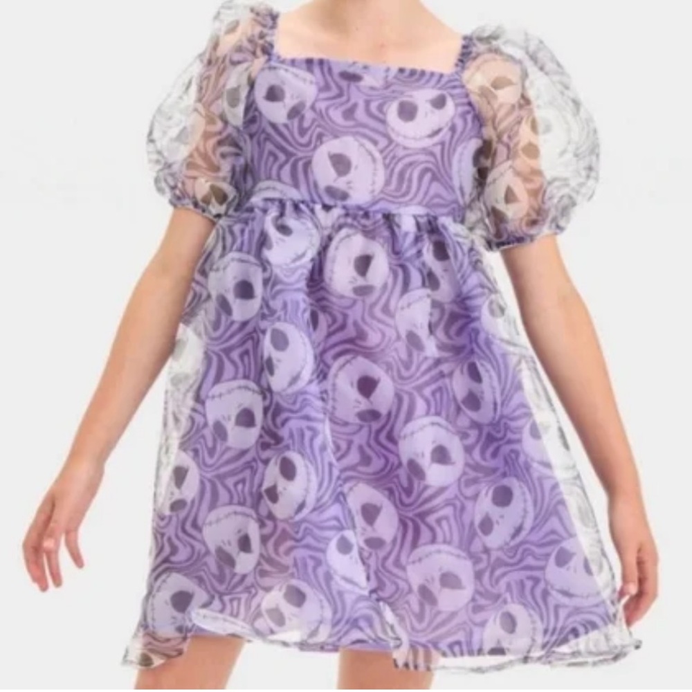Nightmare Before Christmas Disney dress 
Size 6-7 girls dress purple white